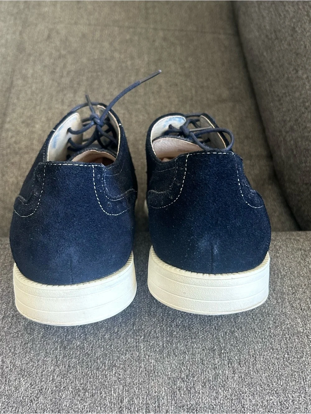 Stacy Adams Bale Cap Toe Suede Oxford Navy Blue Shoes Size 12